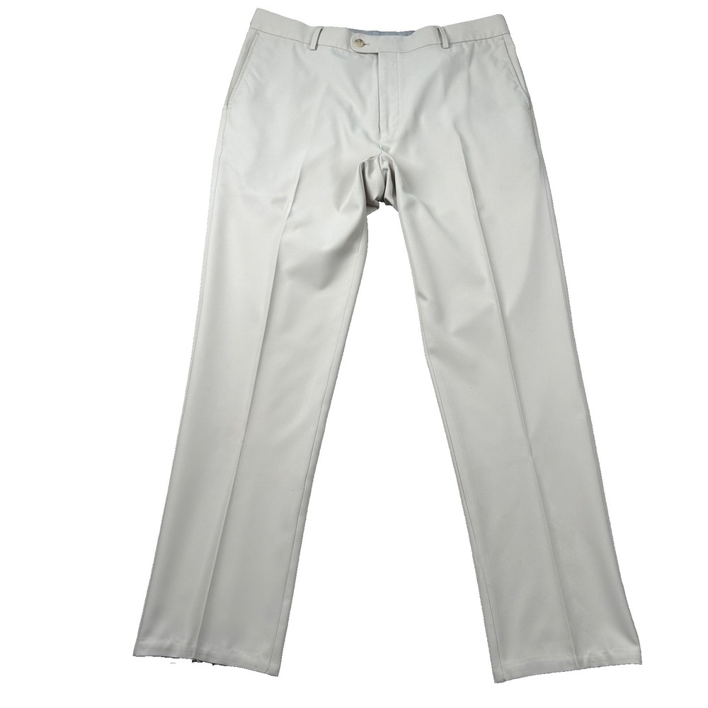Peter Millar Pants Mens 38x32 Crown Sport Chino Golf Khaki Creased Dressy Poly